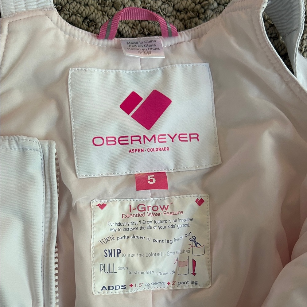 Obermeyer Snow Ski Jacket and Overalls Set, Size 5 - Picture 6 of 8